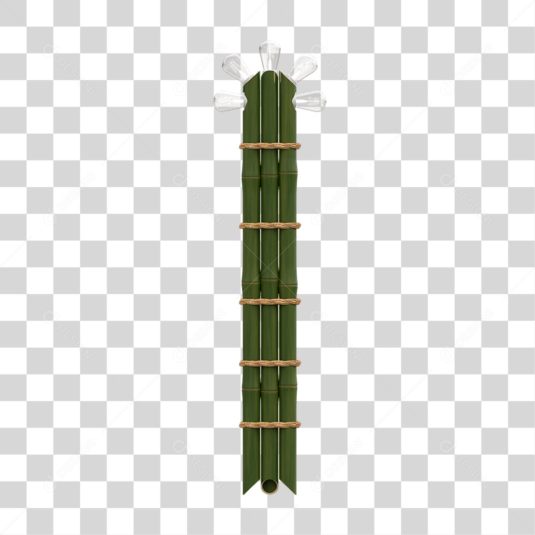 Elemento 3D Estaca de Bambu PNG Transparente