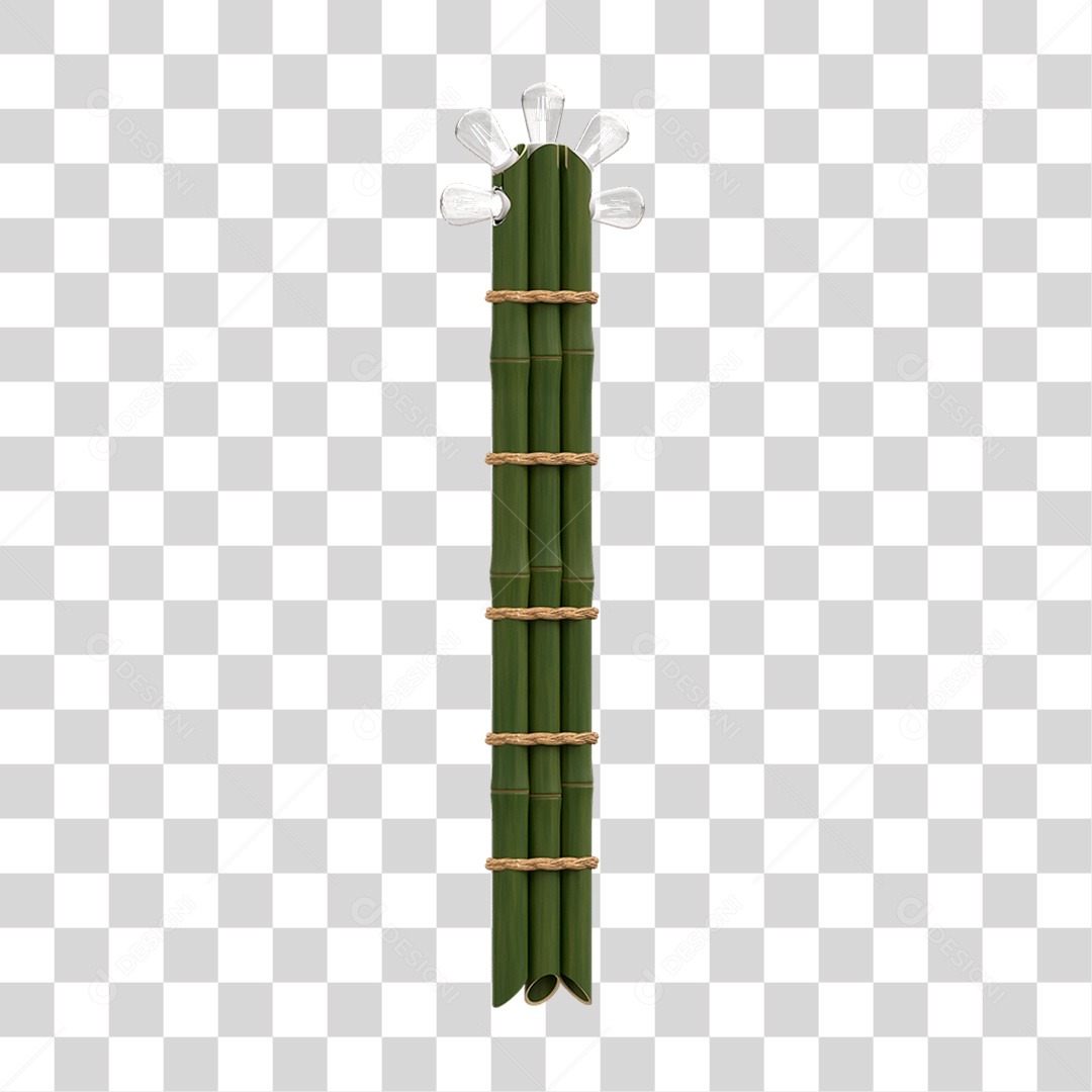 Elemento 3D Estaca de Bambu PNG Transparente