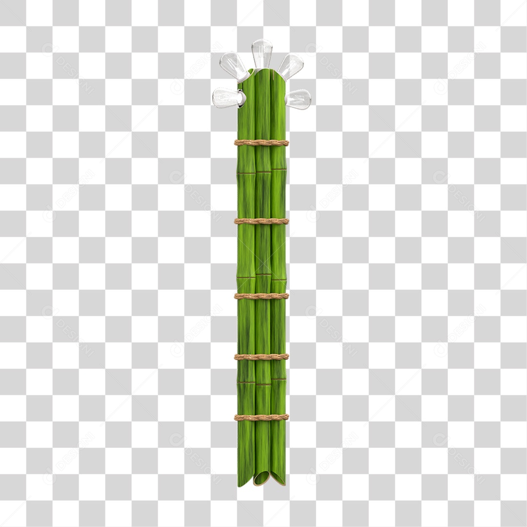 Elemento 3D Estaca de Bambu PNG Transparente