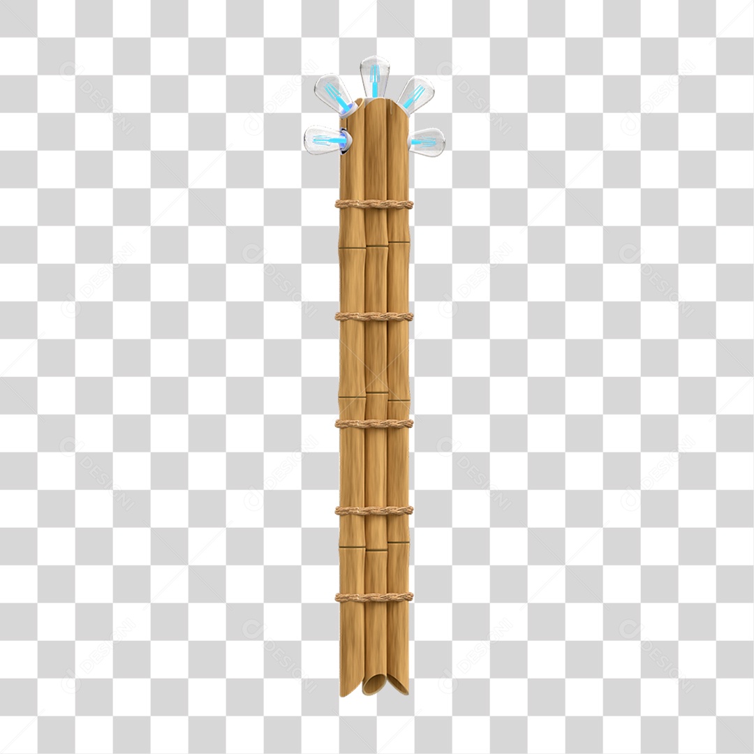 Elemento 3D Estaca de Bambu PNG Transparente