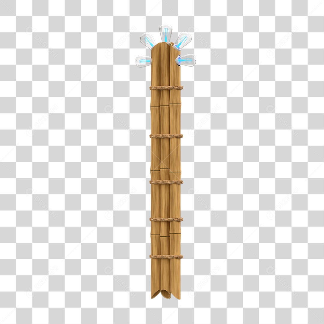 Elemento 3D Estaca de Bambu PNG Transparente