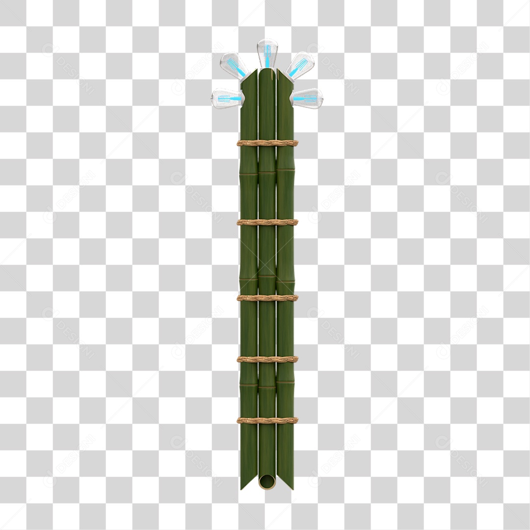 Elemento 3D Estaca de Bambu PNG Transparente