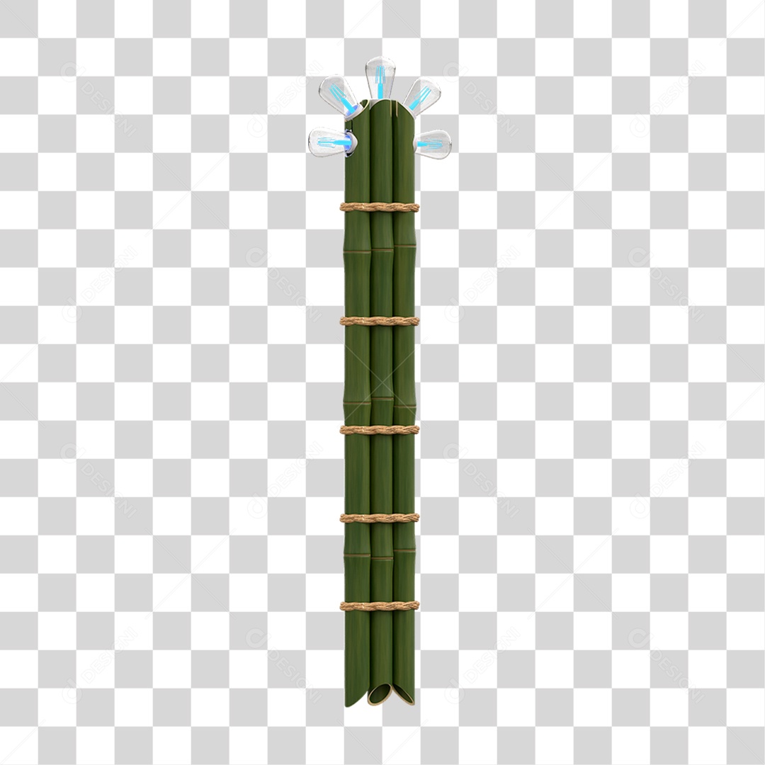 Elemento 3D Estaca de Bambu PNG Transparente