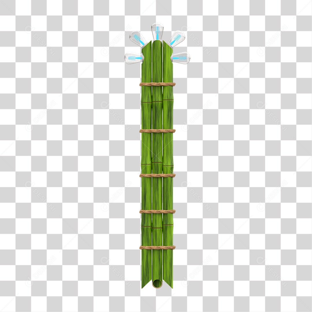 Elemento 3D Estaca de Bambu PNG Transparente