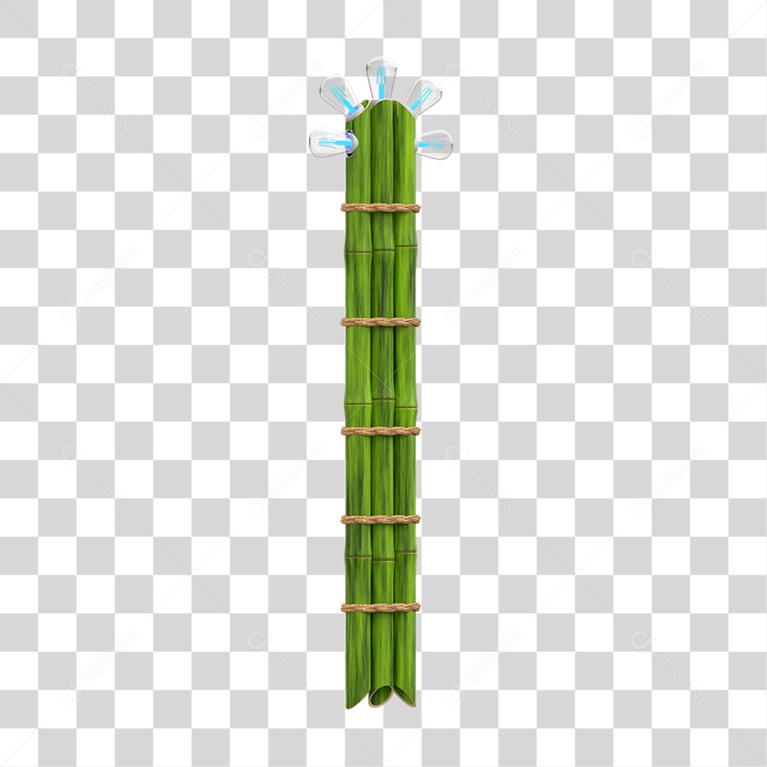 Elemento 3D Estaca de Bambu PNG Transparente
