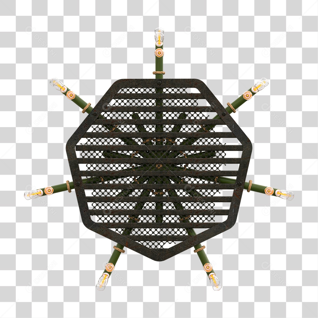 Elemento 3D Painel de Bambu Cordas PNG Transparente