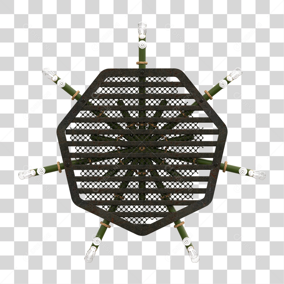 Elemento 3D Painel de Bambu Cordas PNG Transparente