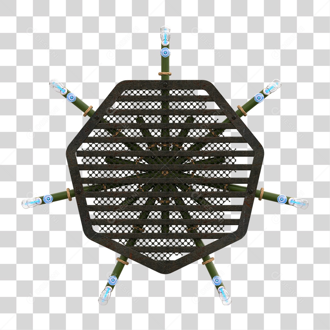 Elemento 3D Painel de Bambu Cordas PNG Transparente