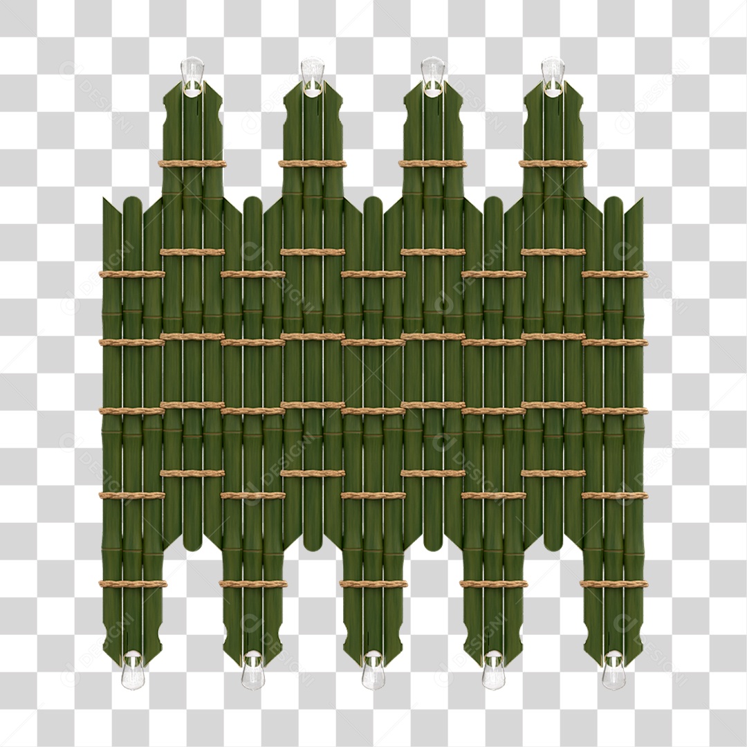 Elemento 3D Painel de Bambu Cordas PNG Transparente