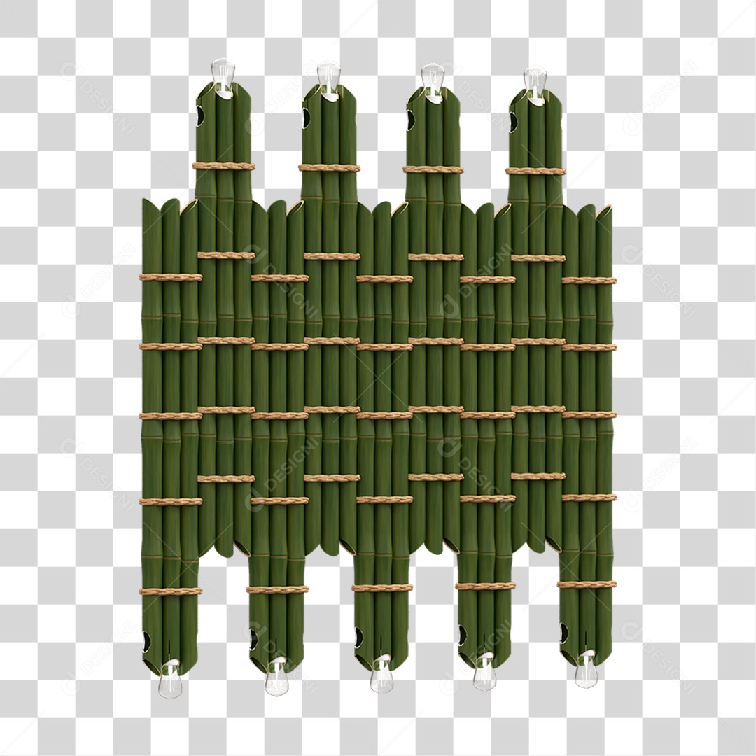 Elemento 3D Painel de Bambu Cordas PNG Transparente