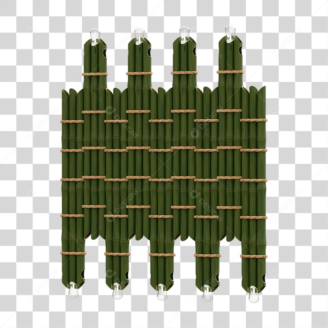 Elemento 3D Painel de Bambu Cordas PNG Transparente