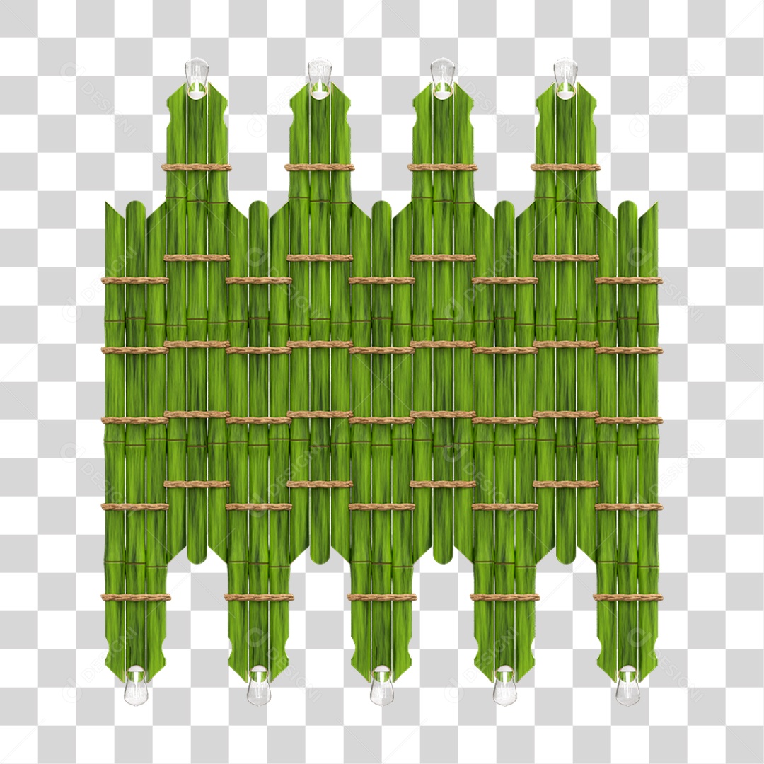 Elemento 3D Painel de Bambu Cordas PNG Transparente