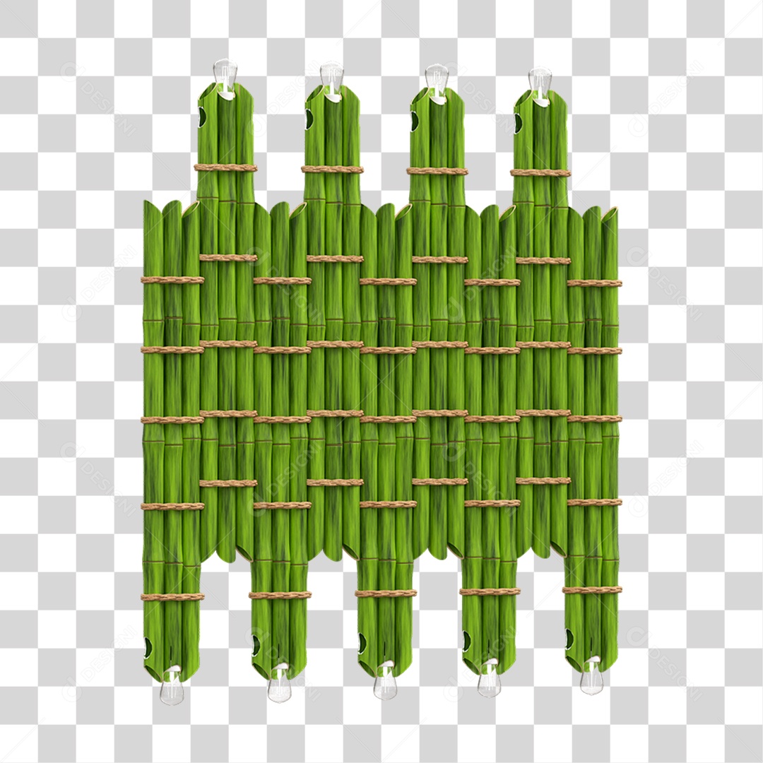 Elemento 3D Painel de Bambu Cordas PNG Transparente