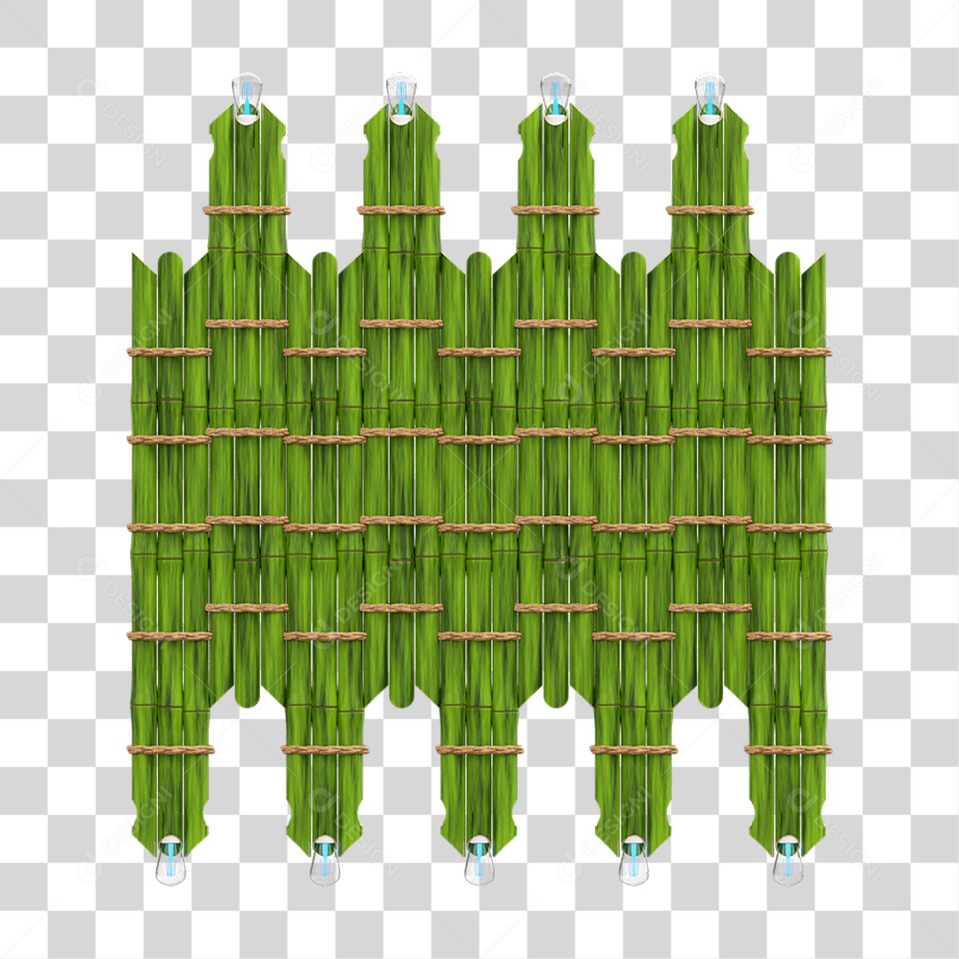 Elemento 3D Painel de Bambu Cordas PNG Transparente