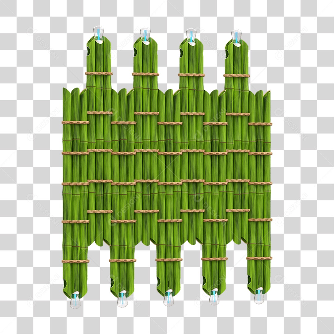Elemento 3D Painel de Bambu Cordas PNG Transparente