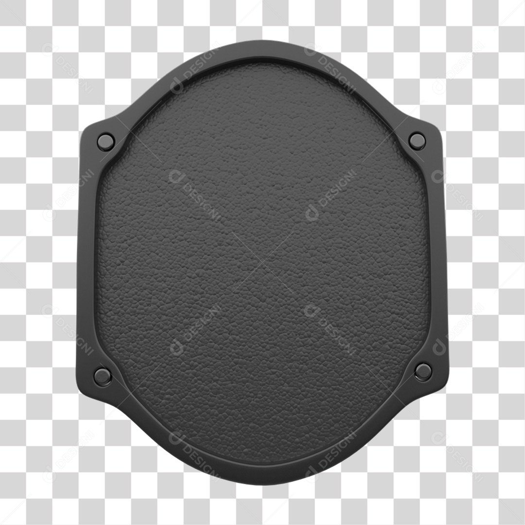 Elemento 3D Placa Escudo PNG Transparente