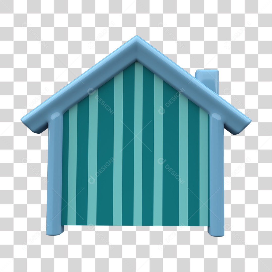 Elemento 3D Modelo de Casa PNG Transparente