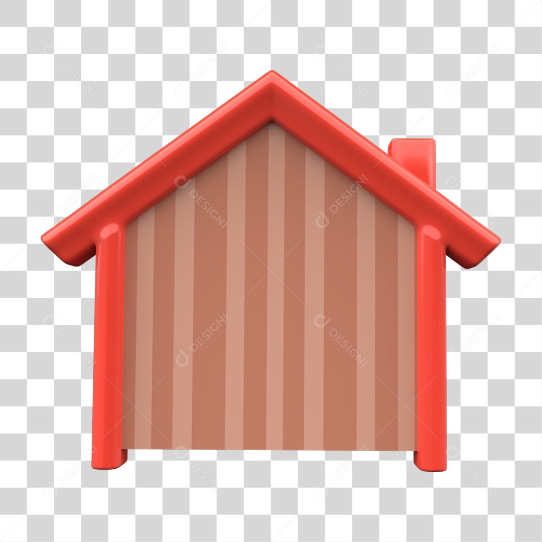Elemento 3D Modelo de Casa PNG Transparente