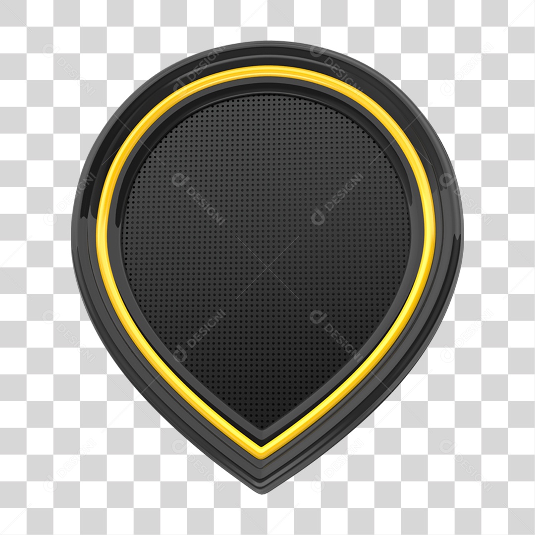 Elemento 3D Placa Escudo PNG Transparente