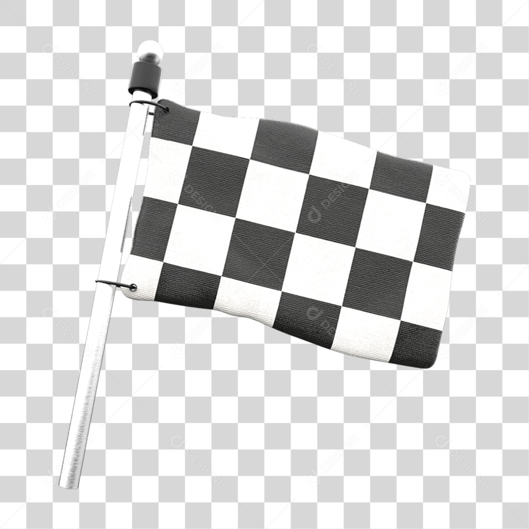 Elemento 3D Bandeira de Largada PNG Transparente