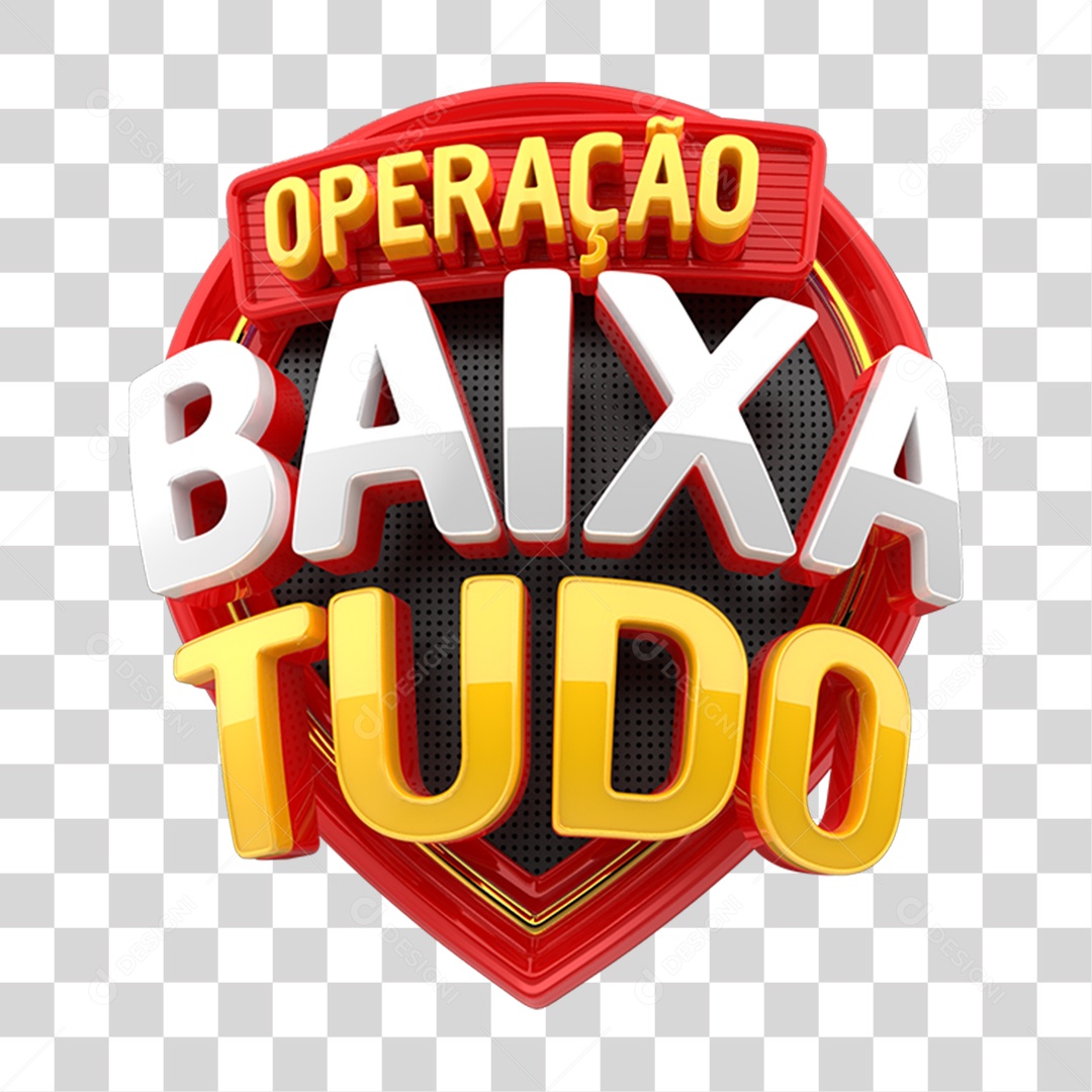 Selo 3D Operação Baixa Tudo PNG Transparente