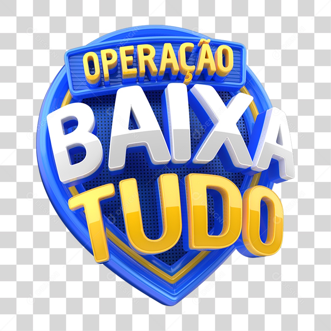 Selo 3D Operação Baixa Tudo PNG Transparente