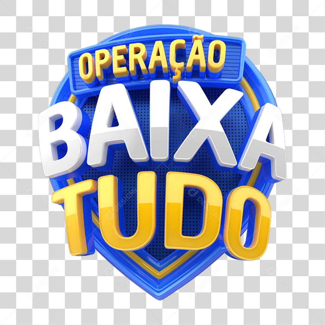Selo 3D Operação Baixa Tudo PNG Transparente