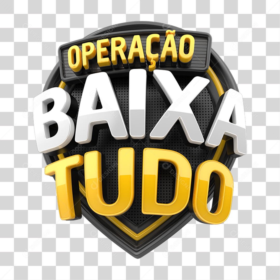 Selo 3D Operação Baixa Tudo PNG Transparente