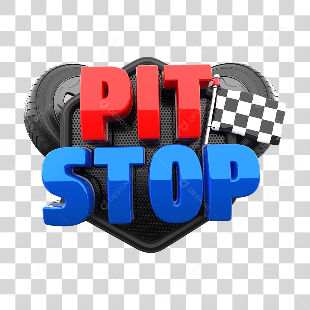 Selo 3D Pit Stop PNG Transparente