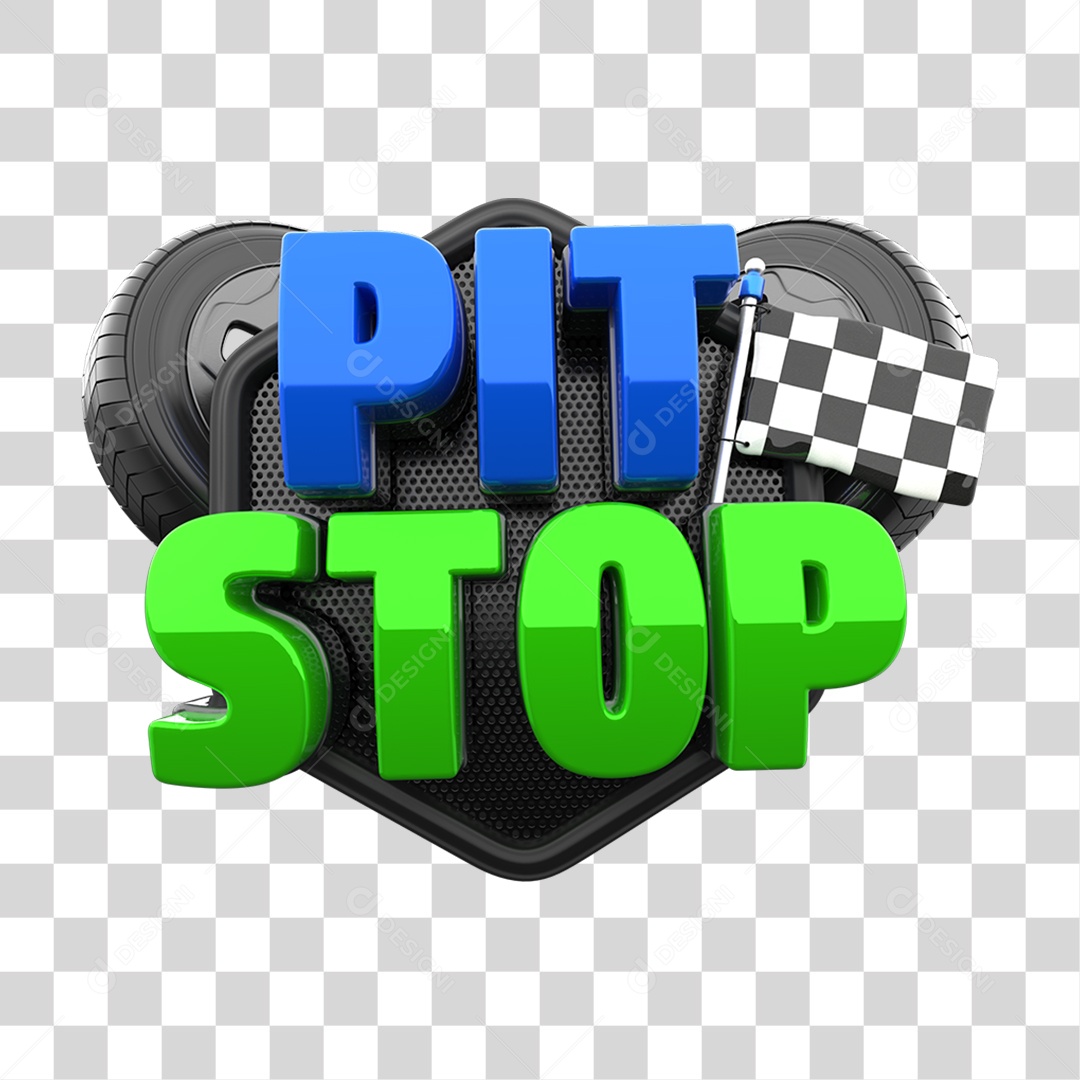 Selo 3D Pit Stop PNG Transparente