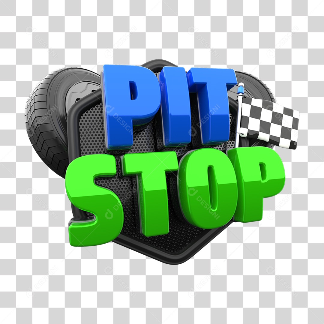 Selo 3D Pit Stop PNG Transparente