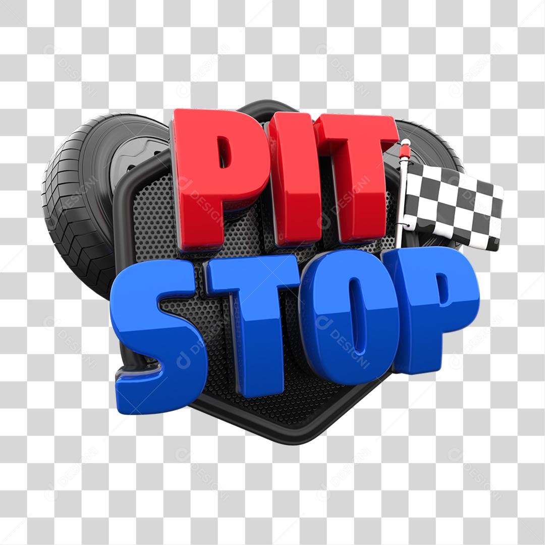 Selo 3D Pit Stop PNG Transparente