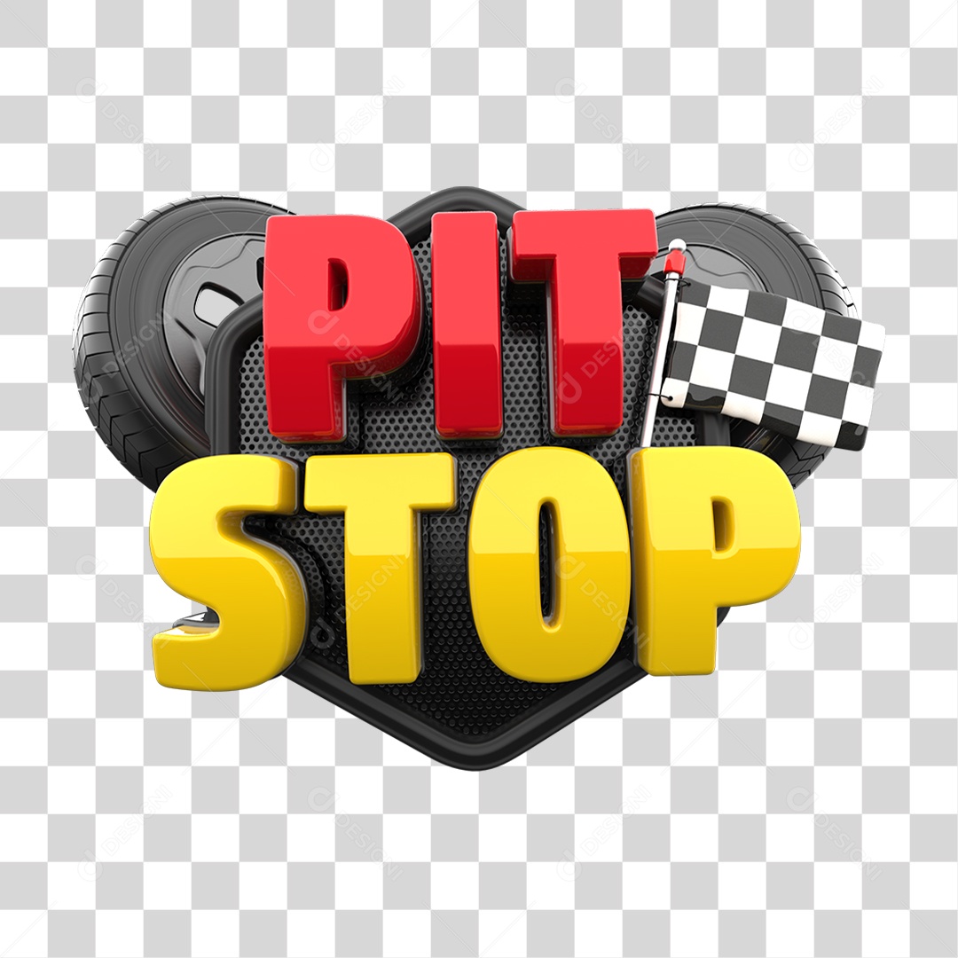 Selo 3D Pit Stop PNG Transparente