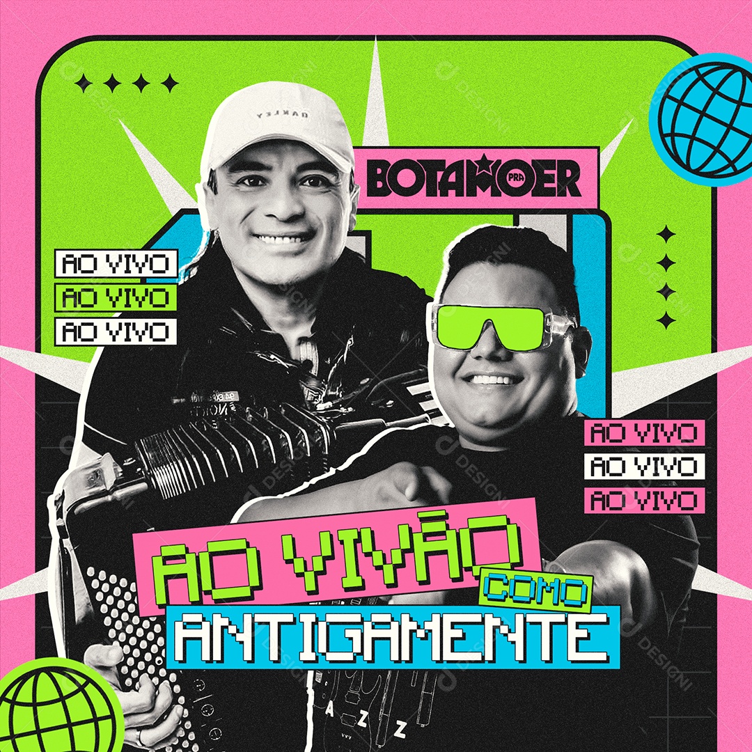 Flyer Ao Vivão Como Antigamente Social Media PSD Editável
