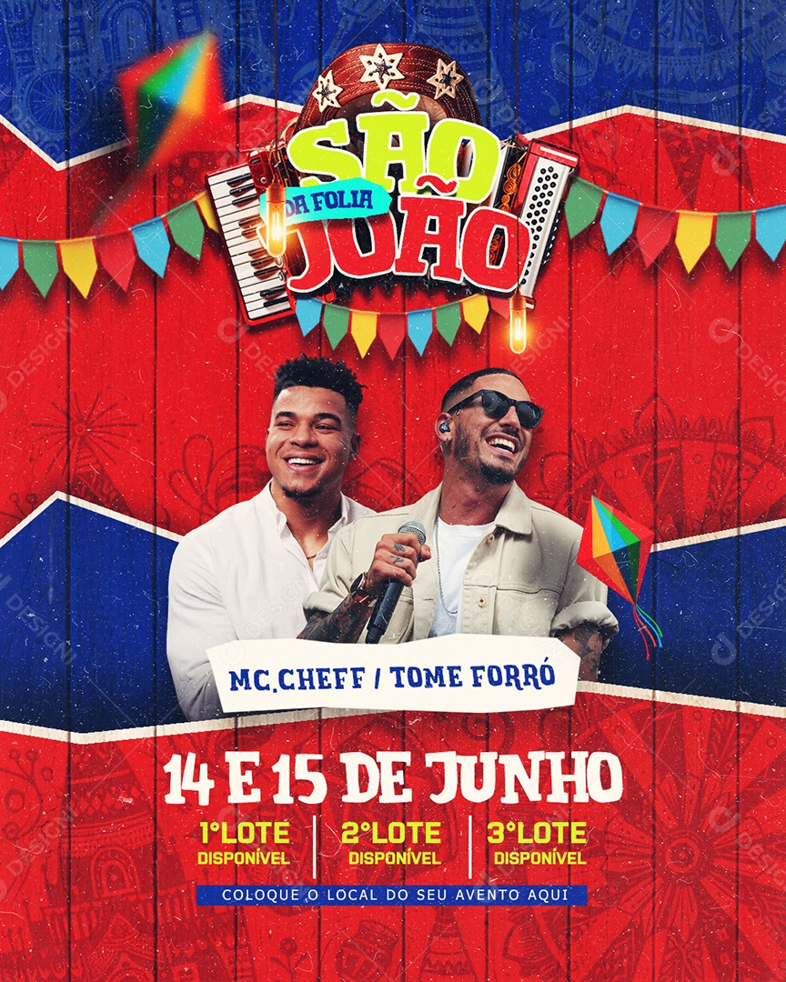 Flyer São João da Folia Social Media PSD Editável