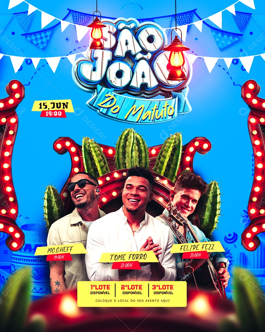 Flyer São João do Matuto Social Media PSD Editável