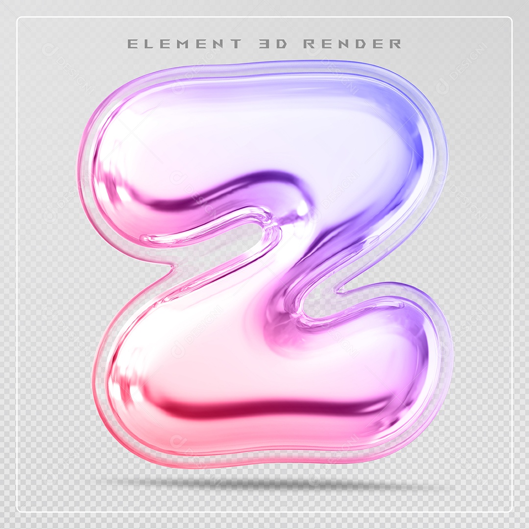 Elemento 3D Letra  Colorido Para Composição PSD