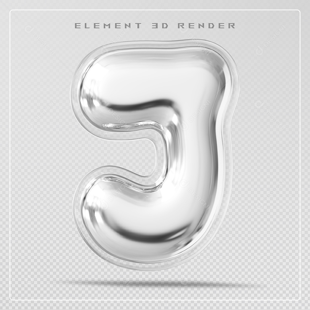 Elemento 3D Letra J Verde Para Composição PSD