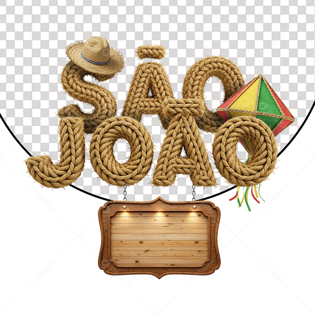 Selo 3D São João Para Composição PSD