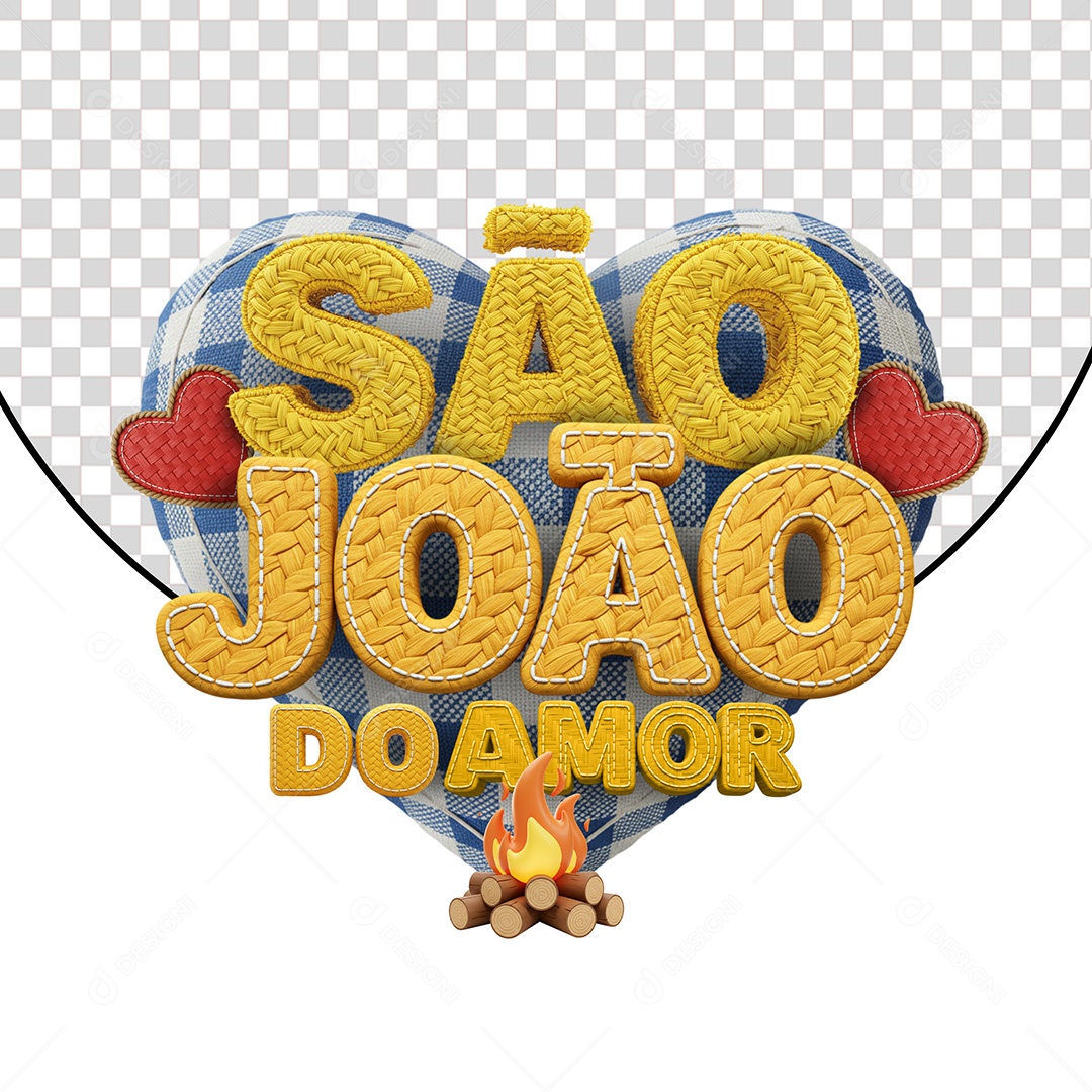 Selo 3D São João do Amor Para Composição PSD