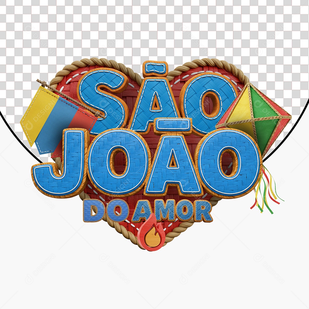 Selo 3D São João do Amor Para Composição PSD