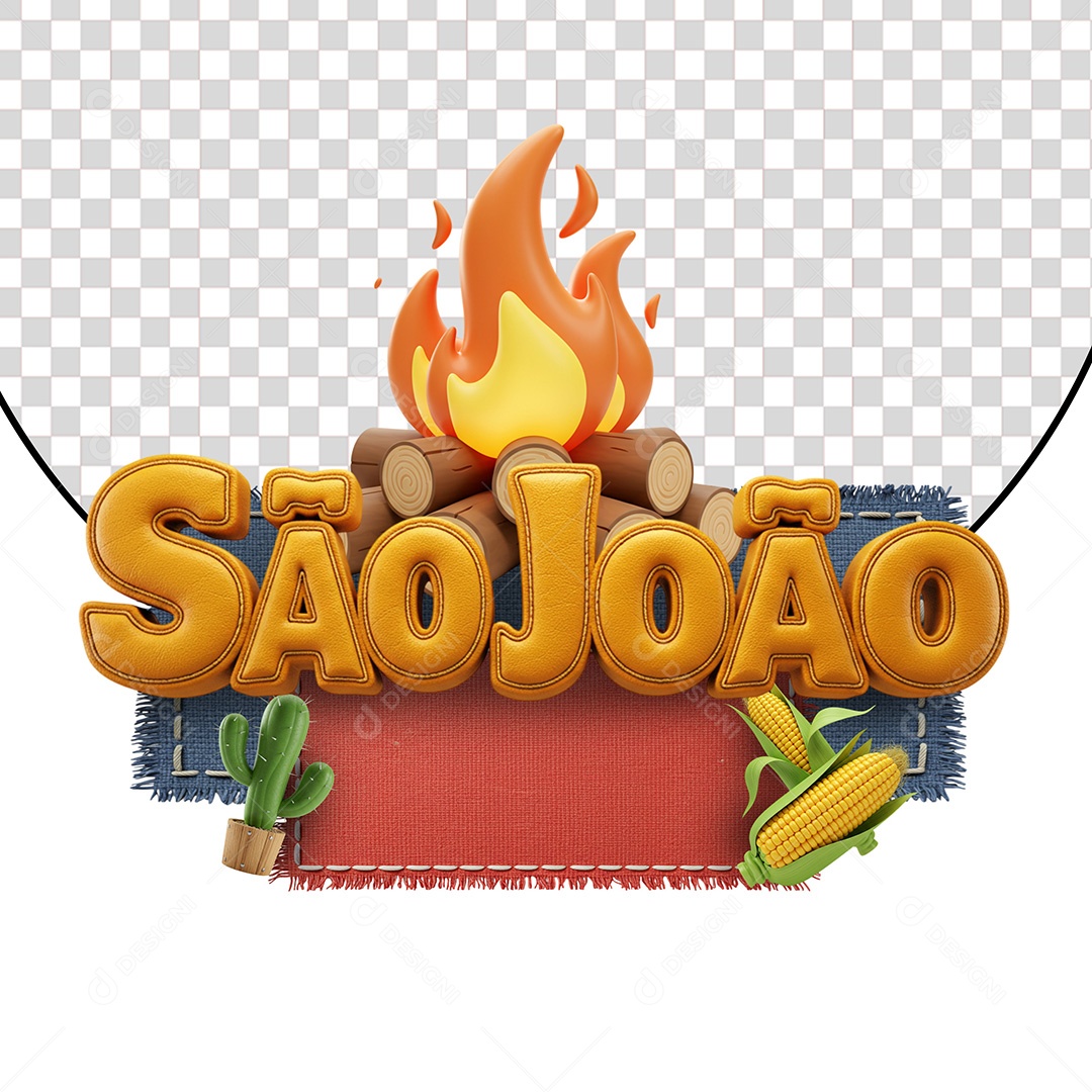 Selo 3D São João Para Composição PSD