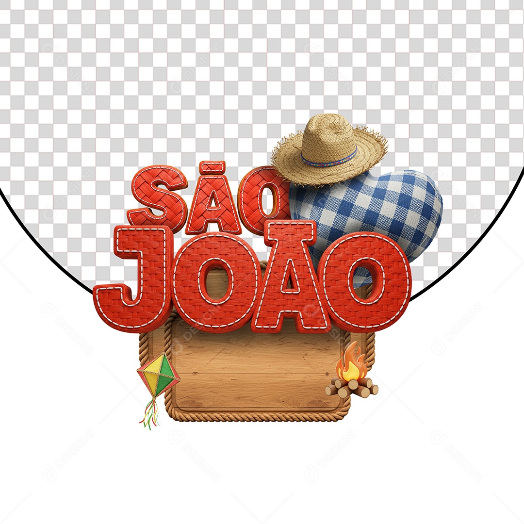 Selo 3D São João Para Composição PSD