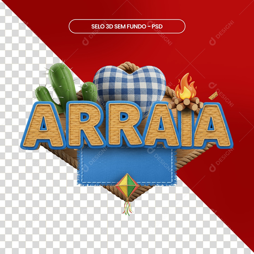 Selo 3D Arraia Para Composição PSD