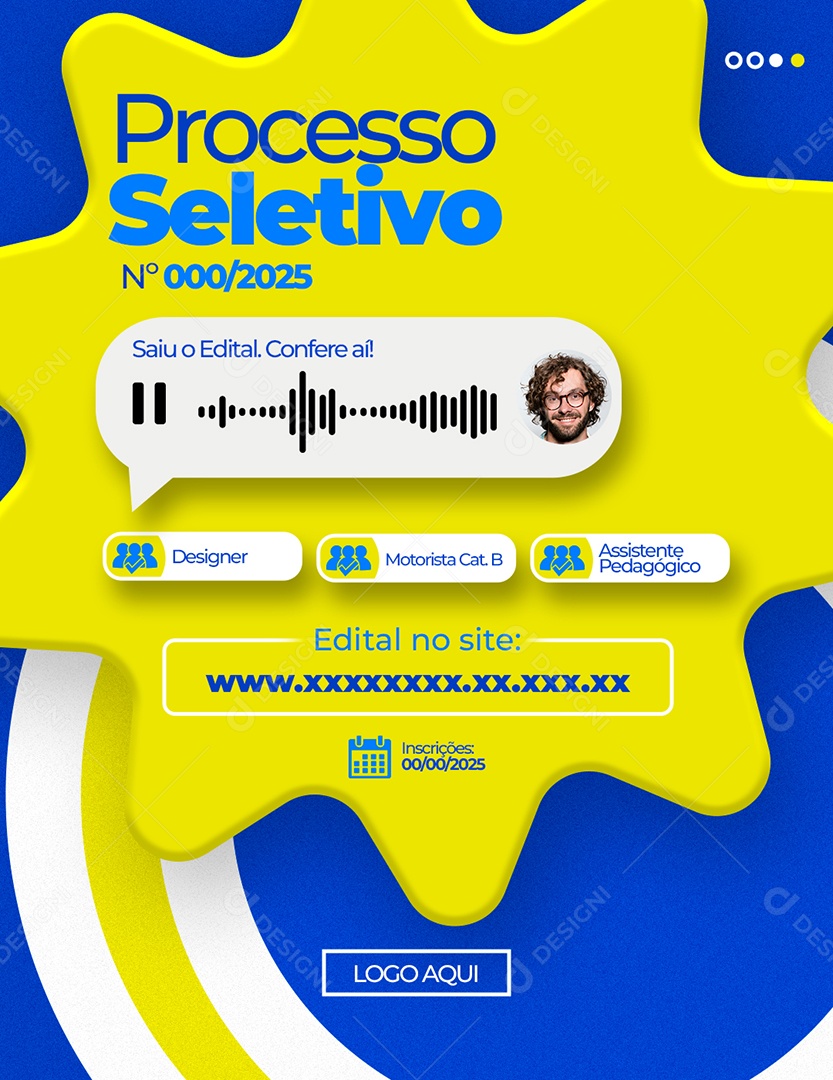 Arte Edital Processo Seletivo Social Media PSD Editável