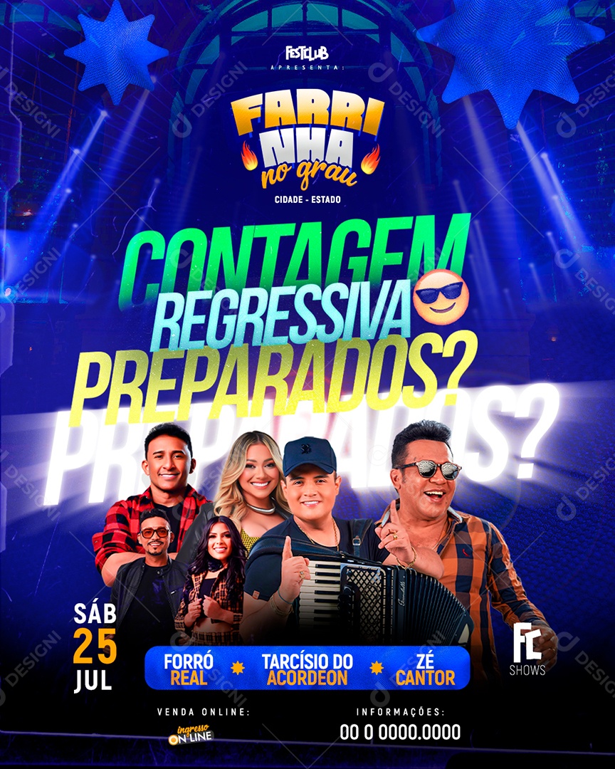 Feed Flyer Farrinha No Grau Contagem Regressiva Preparados Social Media PSD Editável