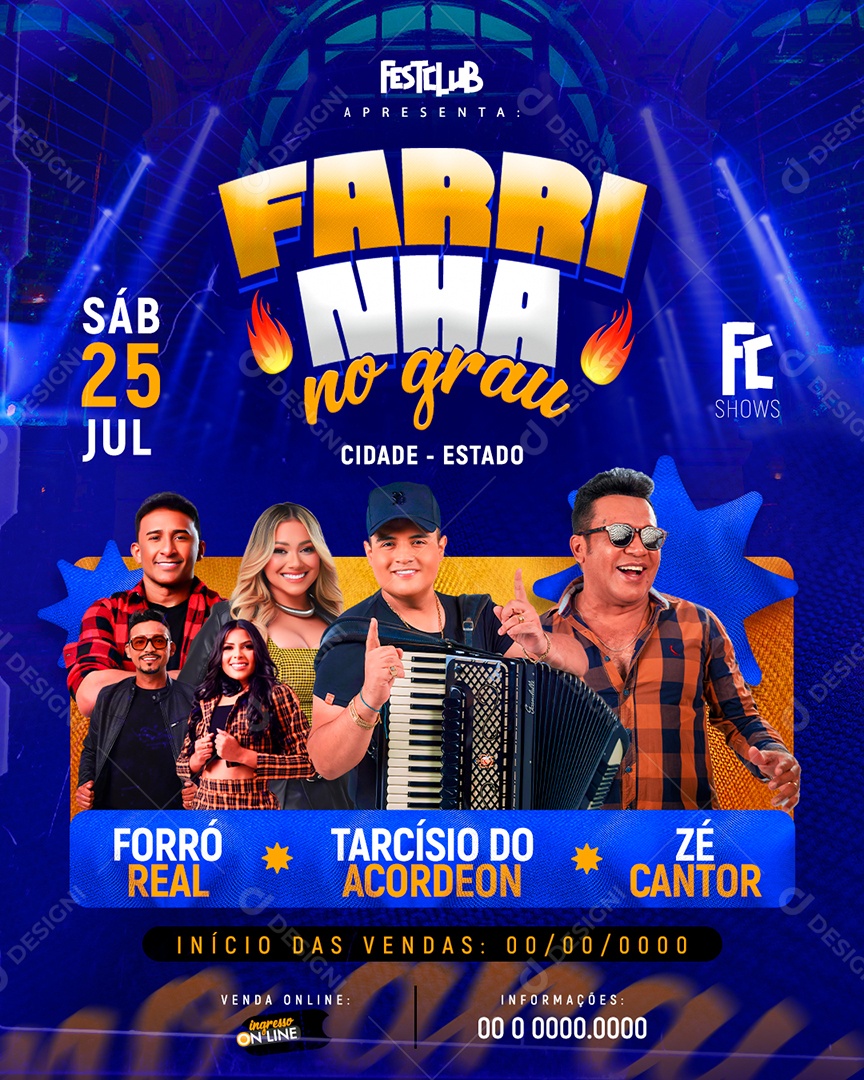 Feed Flyer Farrinha No Grau Social Media PSD Editável