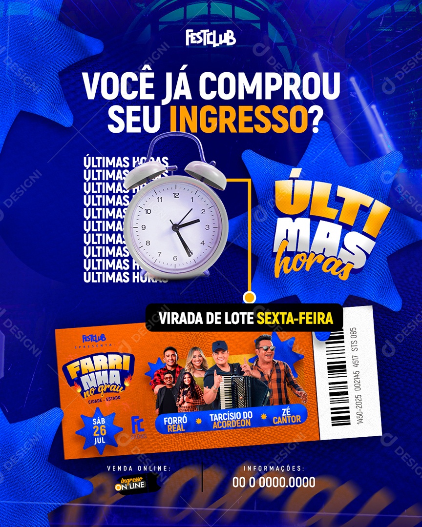 Feed Flyer Farrinha No Grau Você Comprou Seu Ingresso Social Media PSD Editável