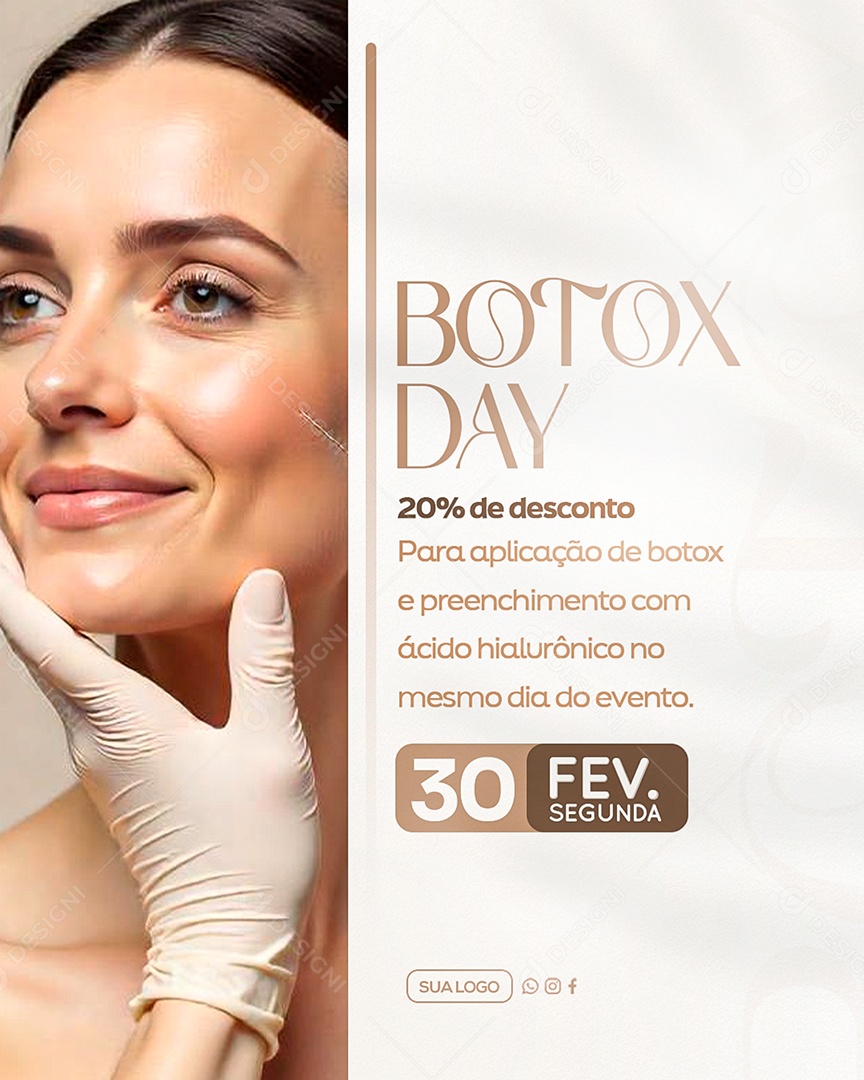 Dermatologista Botox Day Social Media PSD Editável