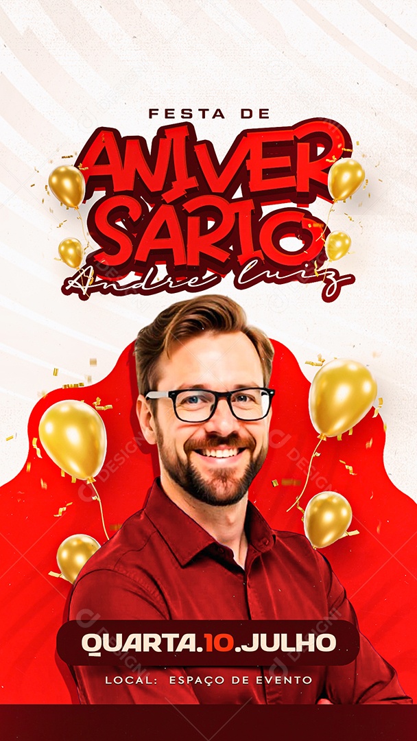 Story Festa de Aniversario André Luiz Social Media PSD Editável